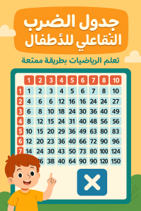 جدول الضرب التفاعلي للأطفال لتعلم الرياضيات بطريقة ممتعة